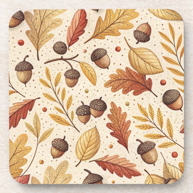 Elegant Fall Pattern Coaster (Front)