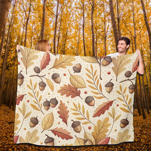 Elegant Fall Pattern Fleece Blanket