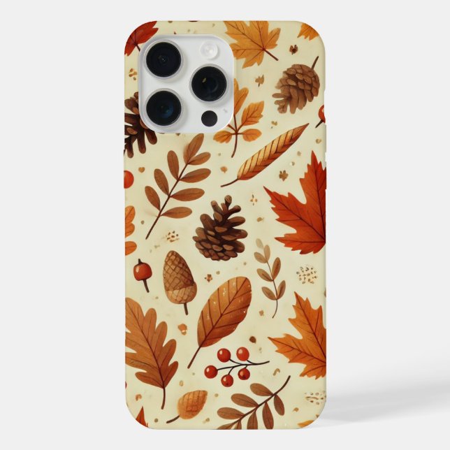 Elegant Fall Pattern iPhone Case (Back)