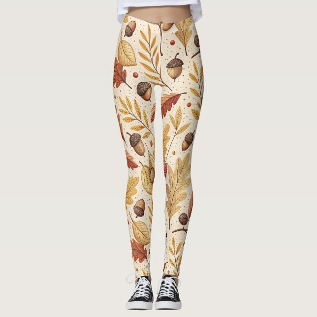Elegant Fall Pattern Leggings (Front)