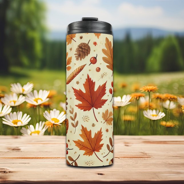 Elegant Fall Pattern Thermal Tumbler (Creator Uploaded)