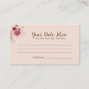Elegant Fall Pink Floral Date Night Ideas Enclosure Card