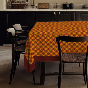 Elegant Fall Plaid Tablecloth Rustic Chequered Art