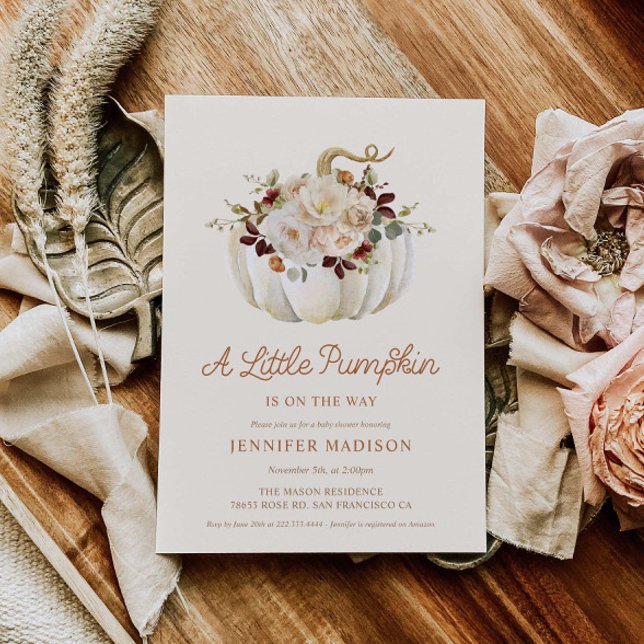 Elegant Fall Pumpkin Baby Shower Invitation (Creator Uploaded)