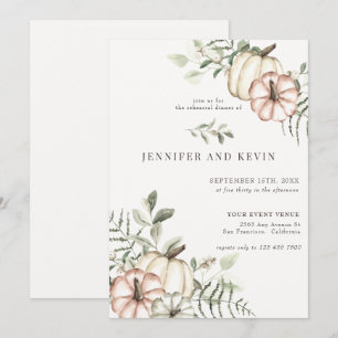 Elegant Fall Pumpkin Boho Autumn Rehearsal Dinner Invitation