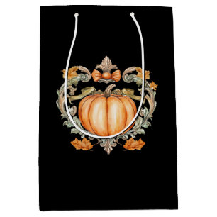 Elegant Fall Pumpkin  Medium Gift Bag