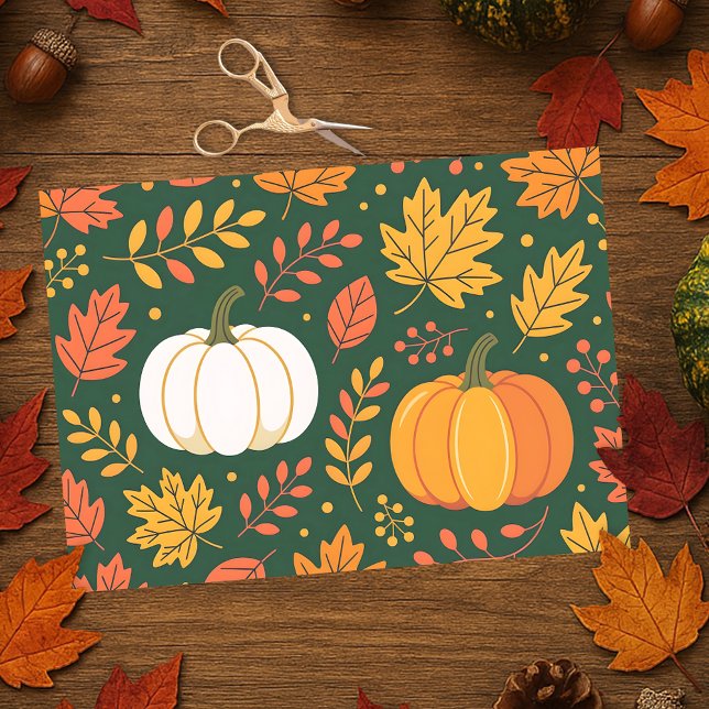 Elegant Fall Pumpkin Patch and Autumn Leaves Tissue Paper (Creator Uploaded)