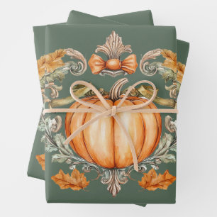 Elegant Fall Pumpkin  Wrapping Paper Sheet