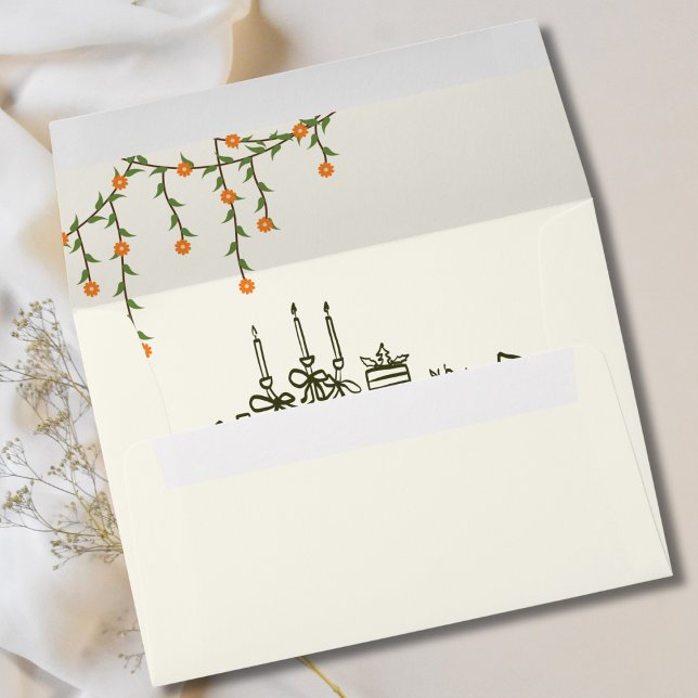 Elegant Fall Thanksgiving Dinner Party Envelope (Creator Uploaded)