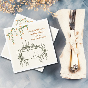 Elegant Fall Thanksgiving Friendsgiving Dinner Napkin