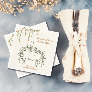 Elegant Fall Thanksgiving Friendsgiving Dinner Napkin