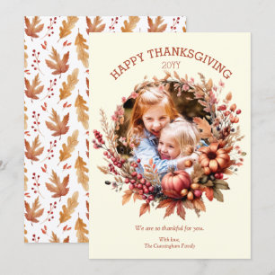 Elegant Fall Thanksgiving Photo Card