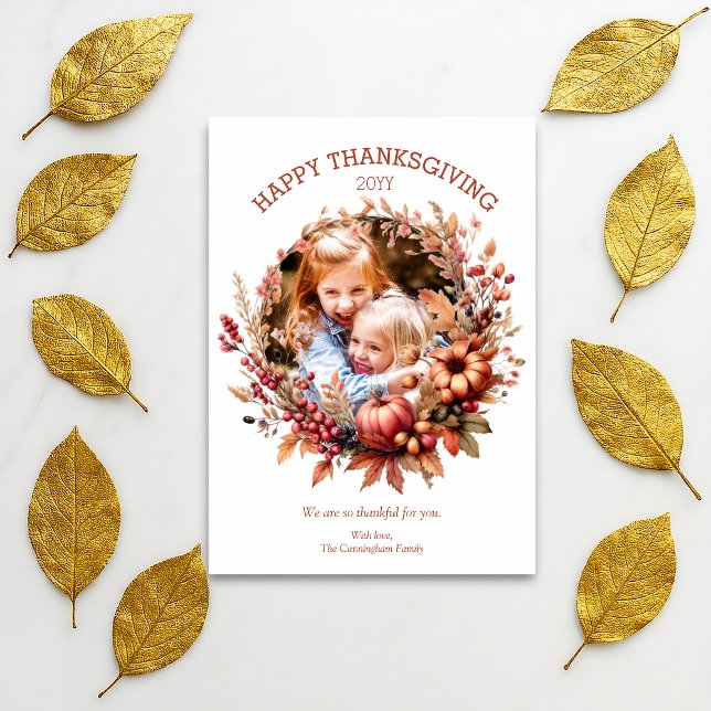Elegant Fall Thanksgiving Photo Card (Creator Uploaded)