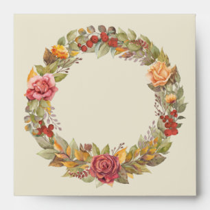 Elegant Fall/Thanksgiving Wreath Return Address Envelope