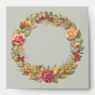 Elegant Fall/Thanksgiving Wreath Return Address Envelope