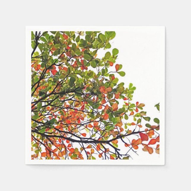 Elegant Fall Tree Theme Paper Napkin (Front)