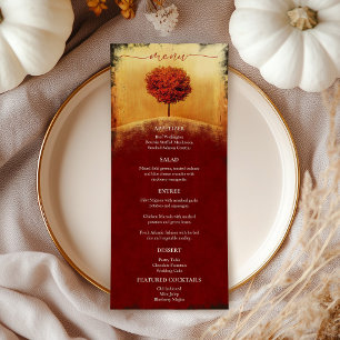 Elegant Fall Tree Wedding Menu