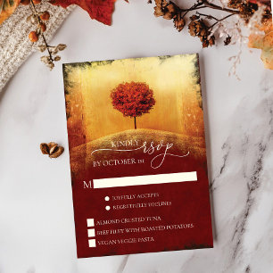 Elegant Fall Tree Wedding RSVP Invitation