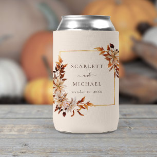Elegant Fall Wedding Can Cooler