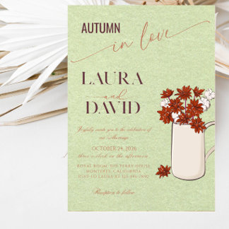 Elegant Fall Wedding Celebration Party Invitation