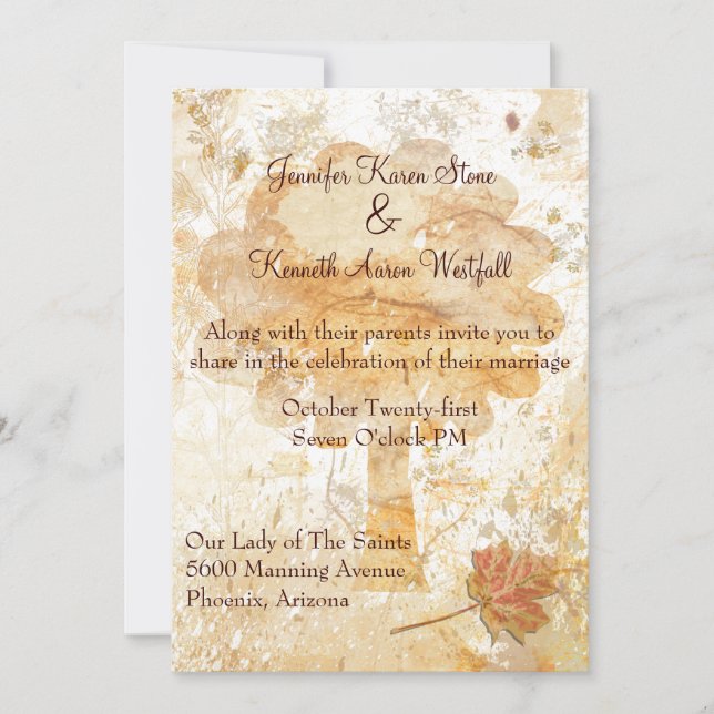 Elegant Fall Wedding Invitation (Front)