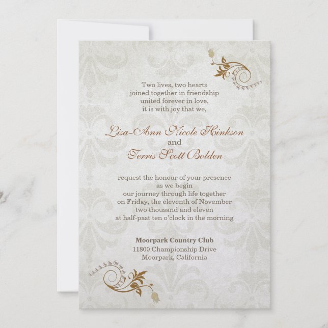 Elegant Fall Wedding Invitation 2b (Front)