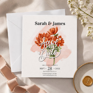 Elegant Fall wedding invitation with Floral Design