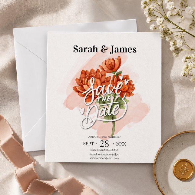 Elegant Fall wedding invitation with Floral Design (Creator Uploaded)