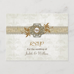 Elegant Fall Wedding RSVP Post Card