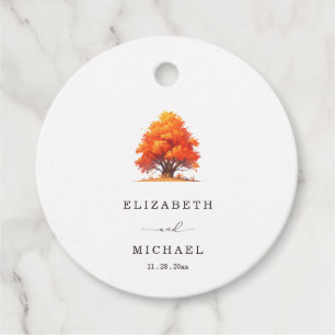 Elegant Fall Wedding Rustic Autumn Tree Wedding Favour Tags