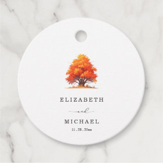 Elegant Fall Wedding Rustic Autumn Tree Wedding Favour Tags