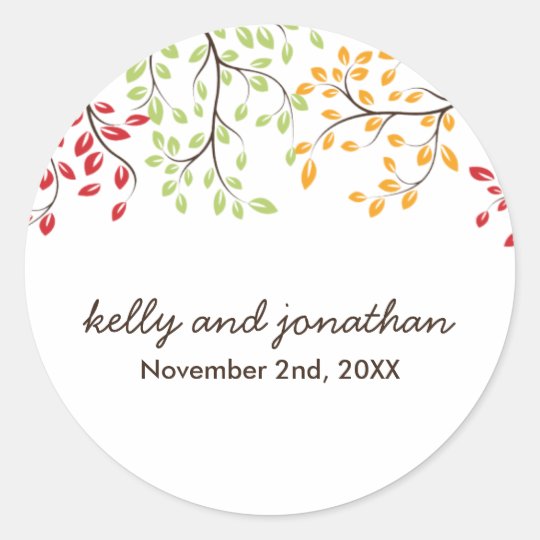 Elegant Fall Wedding Stickers