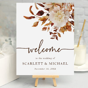 Elegant Fall Wedding Welcome Poster