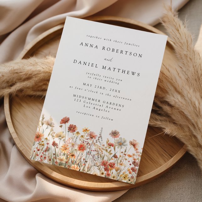 Elegant Fall Wildflower Wedding Invitation (Creator Uploaded)