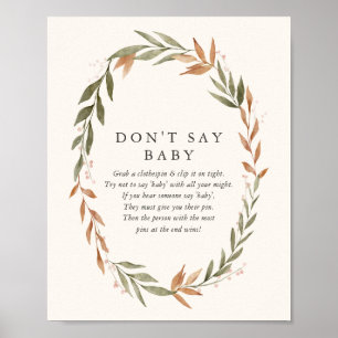 Elegant Fall Wreath Don't Say Baby Sign