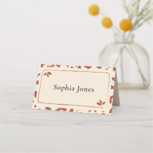 Elegant Falling Leaves Friendsgiving Dinner Party Place Card