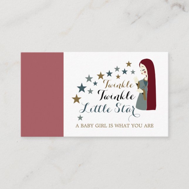 Elegant Falling Stars, Baby Shower Gift Registry Enclosure Card (Front)