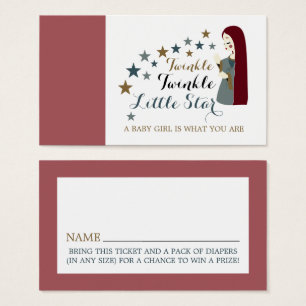Elegant Falling Stars, Baby Shower Raffle Ticket