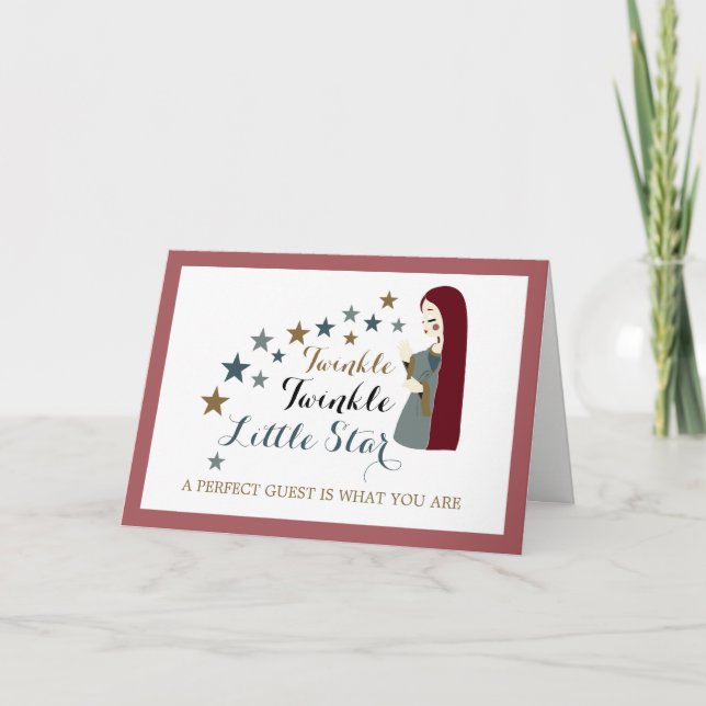 Elegant Falling Stars, Baby Shower Thank You (Front)