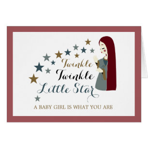 Elegant Falling Stars, Girl's Baby Shower Invite