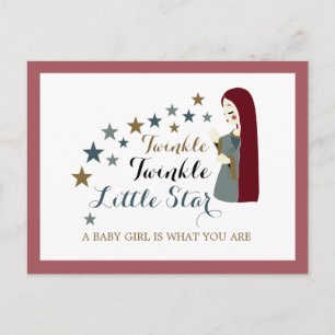 Elegant Falling Stars, Girl's Baby Shower Invite