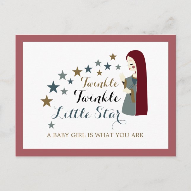 Elegant Falling Stars, Girl's Baby Shower Invite (Front)