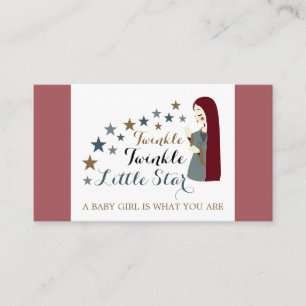 Elegant Falling Stars, Girl's Baby Shower Ticket Enclosure Card