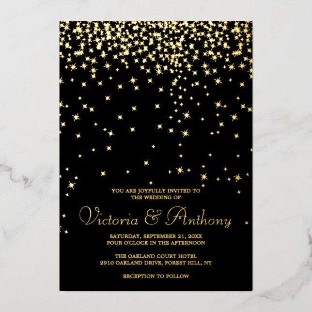 Elegant Falling Stars Wedding Real (Front)