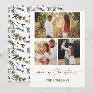 Elegant Family Christmas Card Photo Collage
