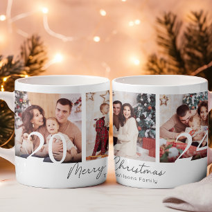 Elegant Family Christmas Photo Collage Coffee Mug