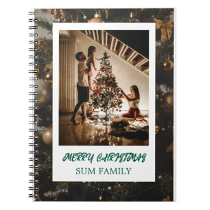 Elegant Family Christmas Tree Holiday Celebration Notebook