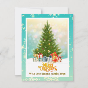 Elegant Family Holiday Present I Christmas Tree Card