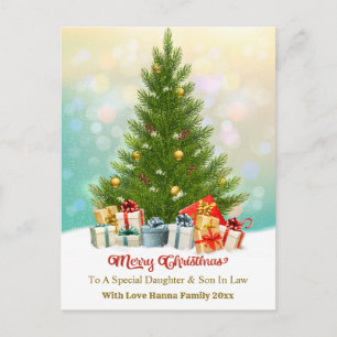 Elegant Family Holiday Present I Christmas Tree Postcard