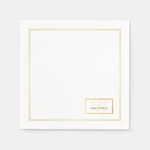 elegant family initial monogram + names, wedding napkin
